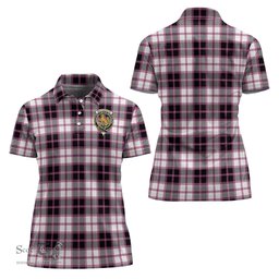 Scottish MacPherson Hunting Modern Clan Tartan Polo Shirt with Family Crest For Women, Women's Scottish Polo Shirt Scottish Plaid Tartan Plaid - ScotsTee - scotstee.com