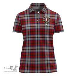 Scottish MacCulloch Dress Clan Tartan Polo Shirt with Family Crest For Women, Women's Scottish Polo Shirt Scottish Plaid Tartan Plaid - ScotsTee - scotstee.com