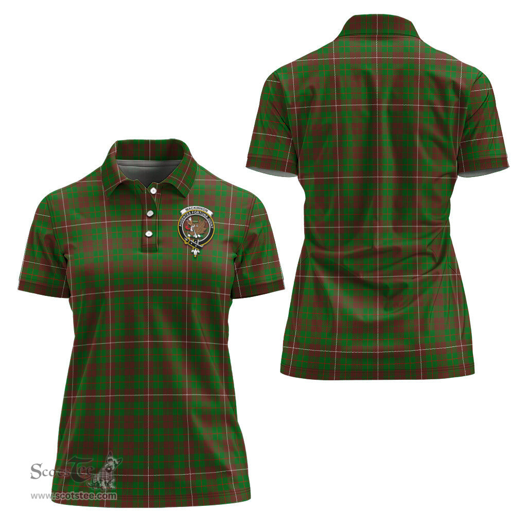 Scottish MacKinnon Hunting Modern Clan Tartan Polo Shirt with Family Crest For Women, Women's Scottish Polo Shirt Scottish Plaid Tartan Plaid - ScotsTee - scotstee.com