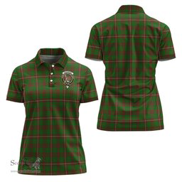 Scottish MacKinnon Hunting Modern Clan Tartan Polo Shirt with Family Crest For Women, Women's Scottish Polo Shirt Scottish Plaid Tartan Plaid - ScotsTee - scotstee.com