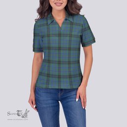 Scottish MacInnes Ancient Clan Tartan Polo Shirt For Women, Women's Scottish Polo Shirt Scottish Plaid Tartan Plaid - ScotsTee - scotstee.com
