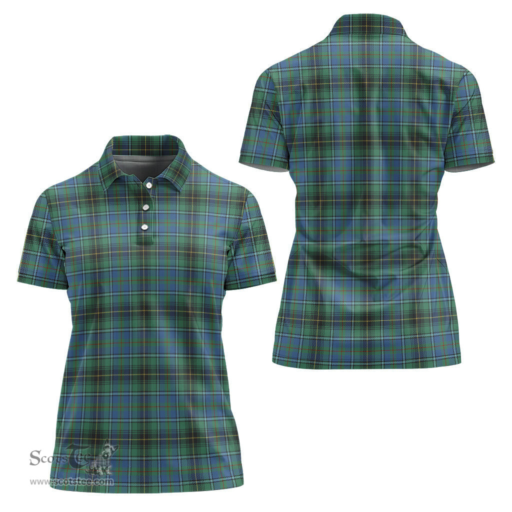 Scottish MacInnes Ancient Clan Tartan Polo Shirt For Women, Women's Scottish Polo Shirt Scottish Plaid Tartan Plaid - ScotsTee - scotstee.com