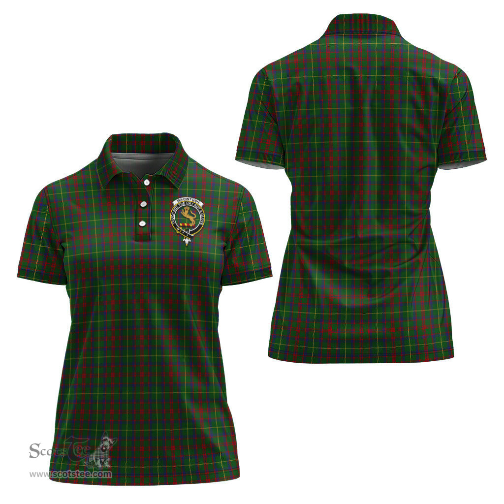 Scottish MacIntosh Hunting Clan Tartan Polo Shirt with Family Crest For Women, Women's Scottish Polo Shirt Scottish Plaid Tartan Plaid - ScotsTee - scotstee.com