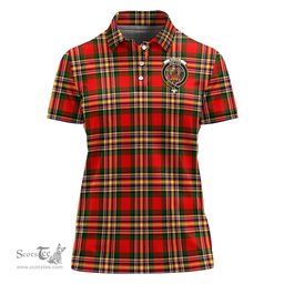 Scottish MacGill Modern Clan Tartan Polo Shirt with Family Crest For Women, Women's Scottish Polo Shirt Scottish Plaid Tartan Plaid - ScotsTee - scotstee.com