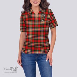 Scottish MacGill Modern Clan Tartan Polo Shirt with Family Crest For Women, Women's Scottish Polo Shirt Scottish Plaid Tartan Plaid - ScotsTee - scotstee.com