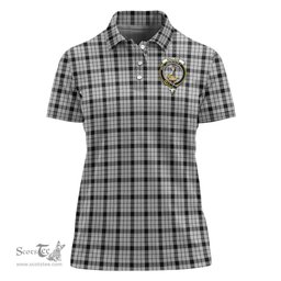 Scottish Wallace Dress Clan Tartan Polo Shirt with Family Crest For Women, Women's Scottish Polo Shirt Scottish Plaid Tartan Plaid - ScotsTee - scotstee.com
