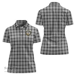 Scottish Wallace Dress Clan Tartan Polo Shirt with Family Crest For Women, Women's Scottish Polo Shirt Scottish Plaid Tartan Plaid - ScotsTee - scotstee.com