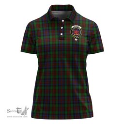 Scottish MacDuff Hunting Clan Tartan Polo Shirt with Family Crest For Women, Women's Scottish Polo Shirt Scottish Plaid Tartan Plaid - ScotsTee - scotstee.com