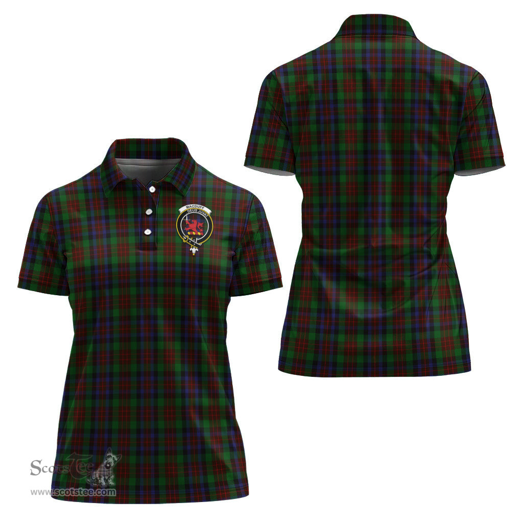 Scottish MacDuff Hunting Clan Tartan Polo Shirt with Family Crest For Women, Women's Scottish Polo Shirt Scottish Plaid Tartan Plaid - ScotsTee - scotstee.com