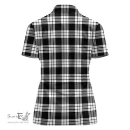 Scottish MacFarlane Black White Clan Tartan Polo Shirt For Women, Women's Scottish Polo Shirt Scottish Plaid Tartan Plaid - ScotsTee - scotstee.com