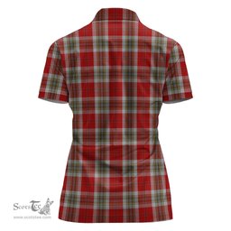 Scottish MacLean of Duart Dress Red Clan Tartan Polo Shirt with Family Crest For Women, Women's Scottish Polo Shirt Scottish Plaid Tartan Plaid - ScotsTee - scotstee.com