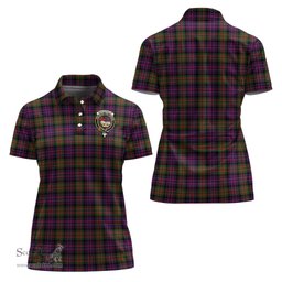Scottish MacDonald Modern Clan Tartan Polo Shirt with Family Crest For Women, Women's Scottish Polo Shirt Scottish Plaid Tartan Plaid - ScotsTee - scotstee.com