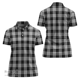 Scottish MacLeod Black and White Clan Tartan Polo Shirt For Women, Women's Scottish Polo Shirt Scottish Plaid Tartan Plaid - ScotsTee - scotstee.com