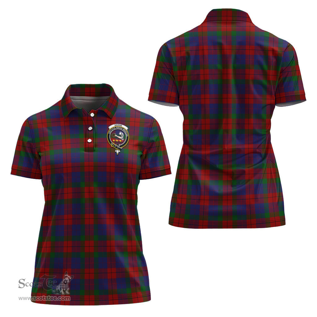 Scottish Skene of Cromar Clan Tartan Polo Shirt with Family Crest For Women, Women's Scottish Polo Shirt Scottish Plaid Tartan Plaid - ScotsTee - scotstee.com
