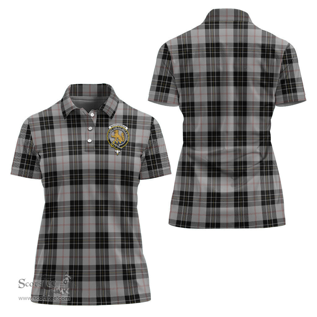 Scottish MacPherson Dress Clan Tartan Polo Shirt with Family Crest For Women, Women's Scottish Polo Shirt Scottish Plaid Tartan Plaid - ScotsTee - scotstee.com