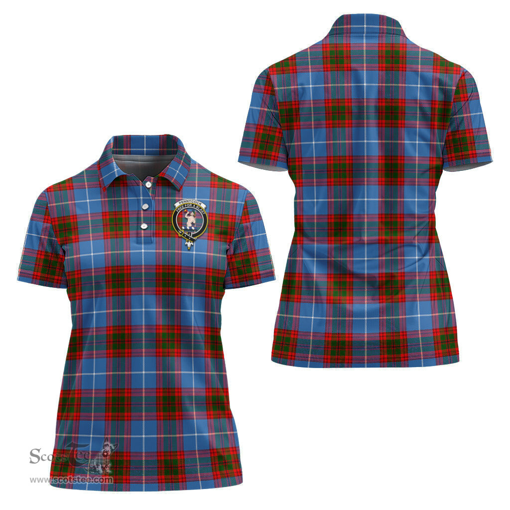 Scottish Pennycook Clan Tartan Polo Shirt with Family Crest For Women, Women's Scottish Polo Shirt Scottish Plaid Tartan Plaid - ScotsTee - scotstee.com