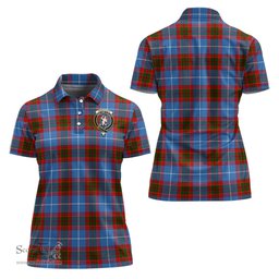 Scottish Pennycook Clan Tartan Polo Shirt with Family Crest For Women, Women's Scottish Polo Shirt Scottish Plaid Tartan Plaid - ScotsTee - scotstee.com