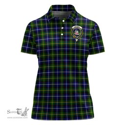Scottish MacNeil of Barra Modern Clan Tartan Polo Shirt with Family Crest For Women, Women's Scottish Polo Shirt Scottish Plaid Tartan Plaid - ScotsTee - scotstee.com