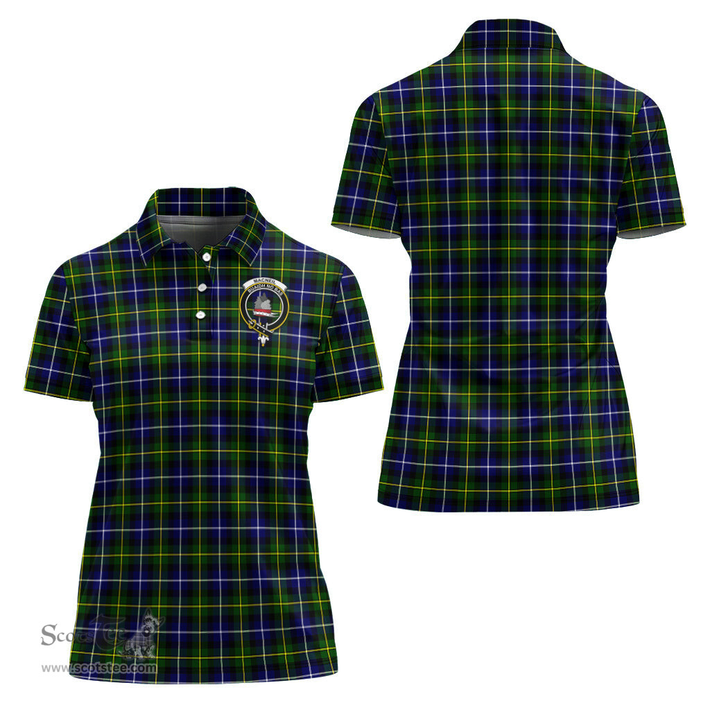 Scottish MacNeil of Barra Modern Clan Tartan Polo Shirt with Family Crest For Women, Women's Scottish Polo Shirt Scottish Plaid Tartan Plaid - ScotsTee - scotstee.com