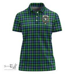 Scottish Murray of Atholl Ancient Clan Tartan Polo Shirt with Family Crest For Women, Women's Scottish Polo Shirt Scottish Plaid Tartan Plaid - ScotsTee - scotstee.com
