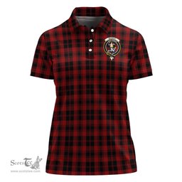 Scottish Murray of Ochtertyre Clan Tartan Polo Shirt with Family Crest For Women, Women's Scottish Polo Shirt Scottish Plaid Tartan Plaid - ScotsTee - scotstee.com