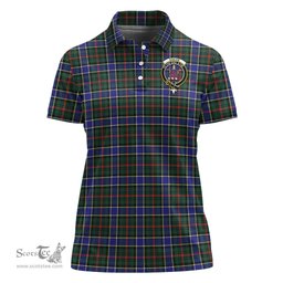 Scottish Ogilvie (Ogilvy) Hunting Modern Clan Tartan Polo Shirt with Family Crest For Women, Women's Scottish Polo Shirt Scottish Plaid Tartan Plaid - ScotsTee - scotstee.com