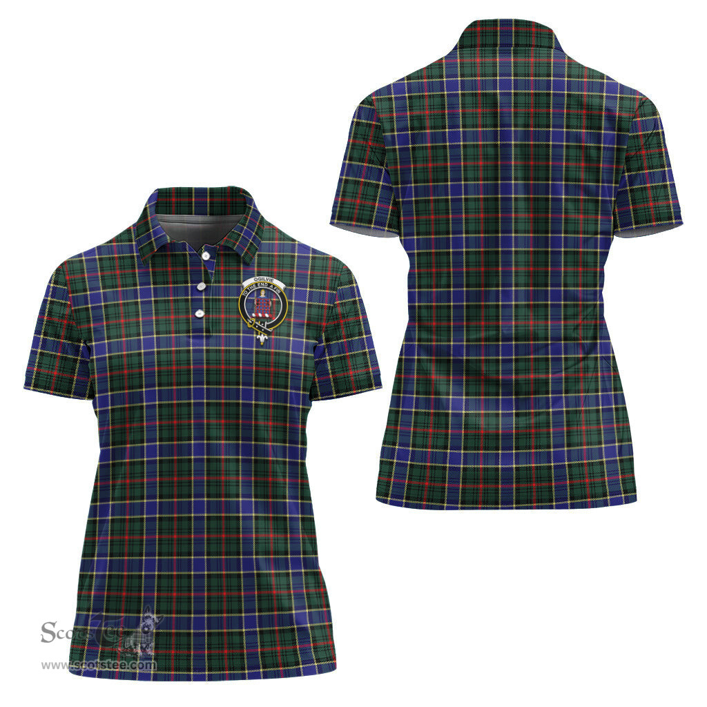 Scottish Ogilvie (Ogilvy) Hunting Modern Clan Tartan Polo Shirt with Family Crest For Women, Women's Scottish Polo Shirt Scottish Plaid Tartan Plaid - ScotsTee - scotstee.com