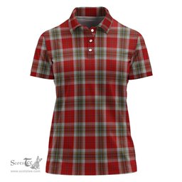 Scottish MacLean of Duart Dress Red Clan Tartan Polo Shirt For Women, Women's Scottish Polo Shirt Scottish Plaid Tartan Plaid - ScotsTee - scotstee.com