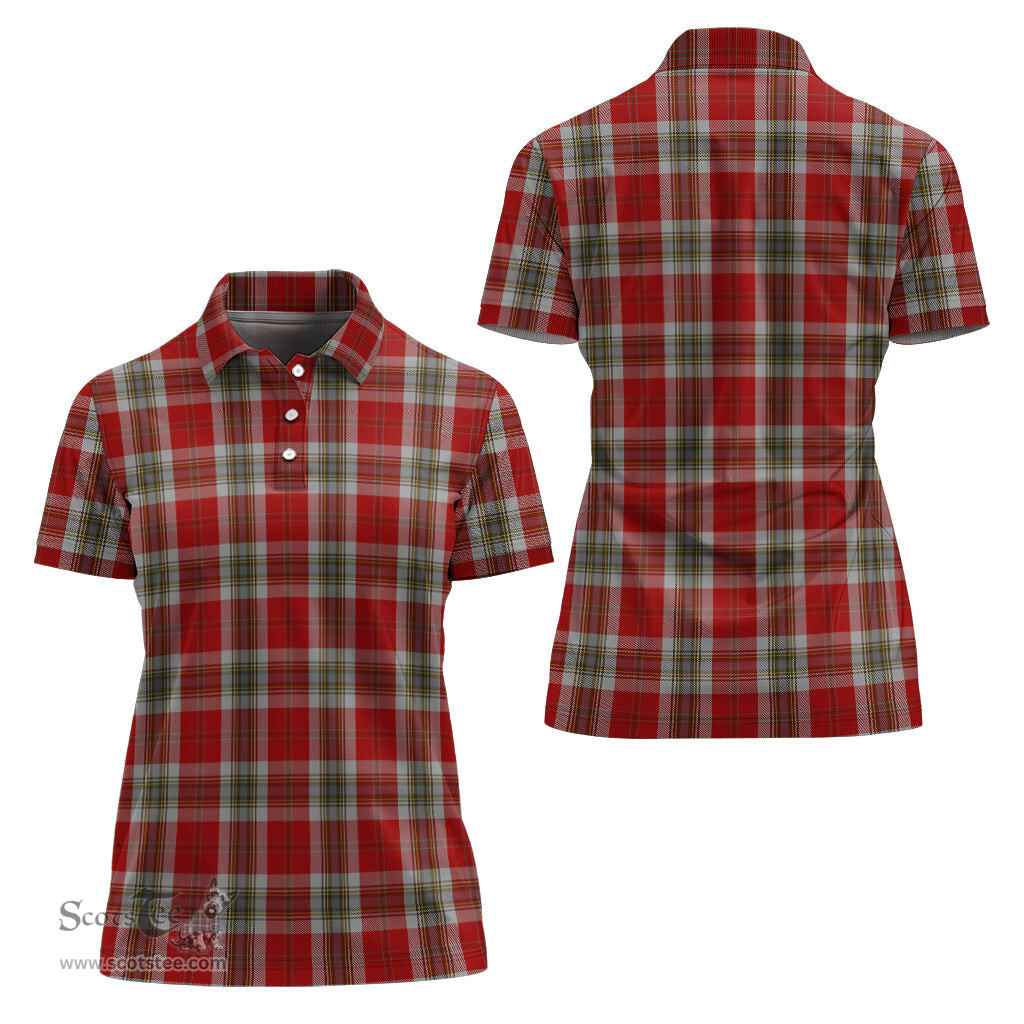 Scottish MacLean of Duart Dress Red Clan Tartan Polo Shirt For Women, Women's Scottish Polo Shirt Scottish Plaid Tartan Plaid - ScotsTee - scotstee.com