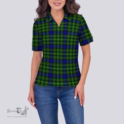 Scottish Rollo Modern Clan Tartan Polo Shirt For Women, Women's Scottish Polo Shirt Scottish Plaid Tartan Plaid - ScotsTee - scotstee.com