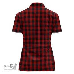 Scottish MacLeod Black and Red Clan Tartan Polo Shirt with Family Crest For Women, Women's Scottish Polo Shirt Scottish Plaid Tartan Plaid - ScotsTee - scotstee.com