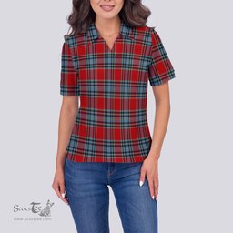 Scottish MacLeay Clan Tartan Polo Shirt For Women, Women's Scottish Polo Shirt Scottish Plaid Tartan Plaid - ScotsTee - scotstee.com