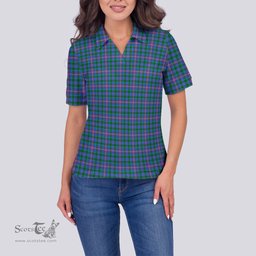 Scottish Pitcairn Hunting Clan Tartan Polo Shirt For Women, Women's Scottish Polo Shirt Scottish Plaid Tartan Plaid - ScotsTee - scotstee.com