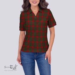 Scottish MacKintosh Red Clan Tartan Polo Shirt For Women, Women's Scottish Polo Shirt Scottish Plaid Tartan Plaid - ScotsTee - scotstee.com