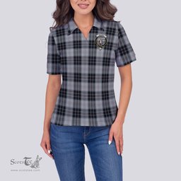 Scottish MacRae Dress Clan Tartan Polo Shirt with Family Crest For Women, Women's Scottish Polo Shirt Scottish Plaid Tartan Plaid - ScotsTee - scotstee.com