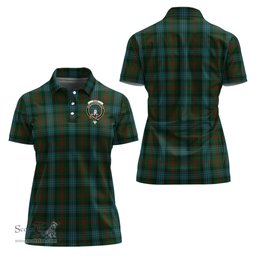 Scottish Ross Hunting Clan Tartan Polo Shirt with Family Crest For Women, Women's Scottish Polo Shirt Scottish Plaid Tartan Plaid - ScotsTee - scotstee.com