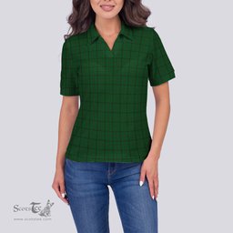 Scottish Mar Tribe Clan Tartan Polo Shirt For Women, Women's Scottish Polo Shirt Scottish Plaid Tartan Plaid - ScotsTee - scotstee.com