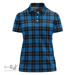 Scottish Ramsay Blue Ancient Clan Tartan Polo Shirt For Women, Women's Scottish Polo Shirt Scottish Plaid Tartan Plaid - ScotsTee - scotstee.com