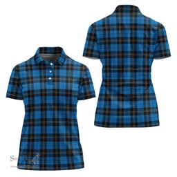 Scottish Ramsay Blue Ancient Clan Tartan Polo Shirt For Women, Women's Scottish Polo Shirt Scottish Plaid Tartan Plaid - ScotsTee - scotstee.com