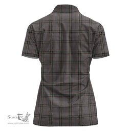 Scottish Stewart Grey Clan Tartan Polo Shirt with Family Crest For Women, Women's Scottish Polo Shirt Scottish Plaid Tartan Plaid - ScotsTee - scotstee.com