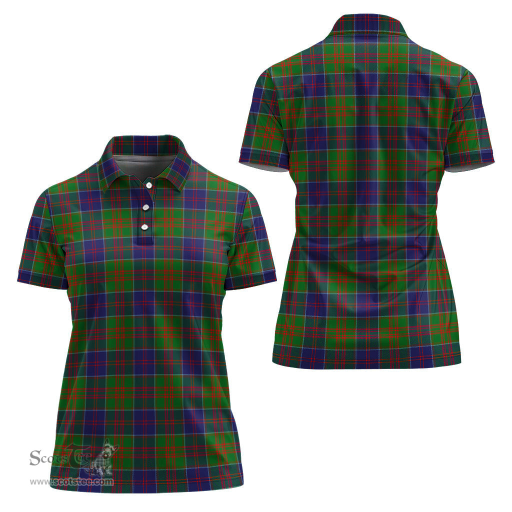 Scottish Stewart of Appin Hunting Modern Clan Tartan Polo Shirt For Women, Women's Scottish Polo Shirt Scottish Plaid Tartan Plaid - ScotsTee - scotstee.com