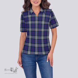 Scottish Sinclair Dress Clan Tartan Polo Shirt For Women, Women's Scottish Polo Shirt Scottish Plaid Tartan Plaid - ScotsTee - scotstee.com