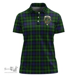 Scottish Rollo Clan Tartan Polo Shirt with Family Crest For Women, Women's Scottish Polo Shirt Scottish Plaid Tartan Plaid - ScotsTee - scotstee.com