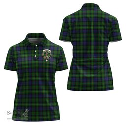Scottish Rollo Clan Tartan Polo Shirt with Family Crest For Women, Women's Scottish Polo Shirt Scottish Plaid Tartan Plaid - ScotsTee - scotstee.com
