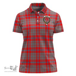 Scottish Moubray Clan Tartan Polo Shirt with Family Crest For Women, Women's Scottish Polo Shirt Scottish Plaid Tartan Plaid - ScotsTee - scotstee.com