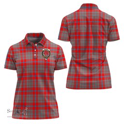 Scottish Moubray Clan Tartan Polo Shirt with Family Crest For Women, Women's Scottish Polo Shirt Scottish Plaid Tartan Plaid - ScotsTee - scotstee.com
