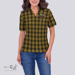 Scottish MacLeod Clan Tartan Polo Shirt with Family Crest For Women, Women's Scottish Polo Shirt Scottish Plaid Tartan Plaid - ScotsTee - scotstee.com