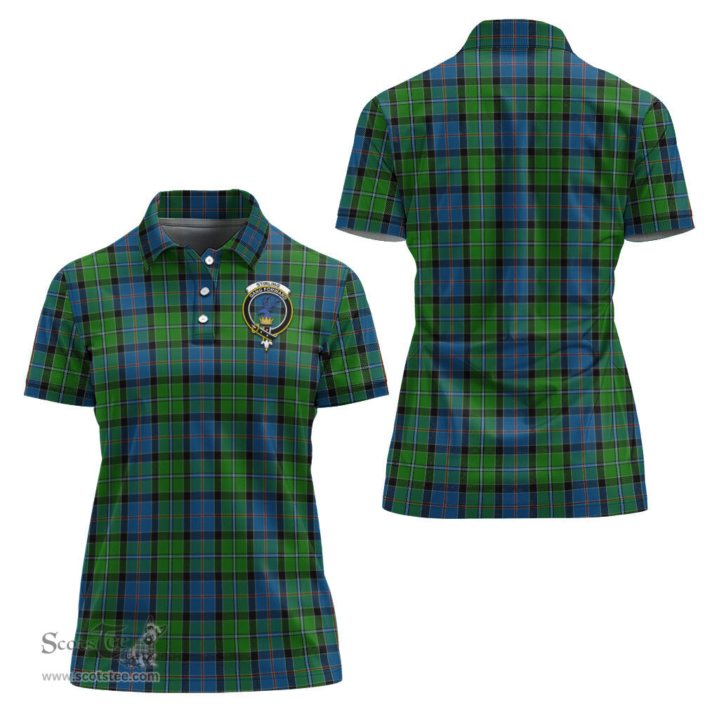 Scottish Stirling Clan Tartan Polo Shirt with Family Crest For Women, Women's Scottish Polo Shirt Scottish Plaid Tartan Plaid - ScotsTee - scotstee.com
