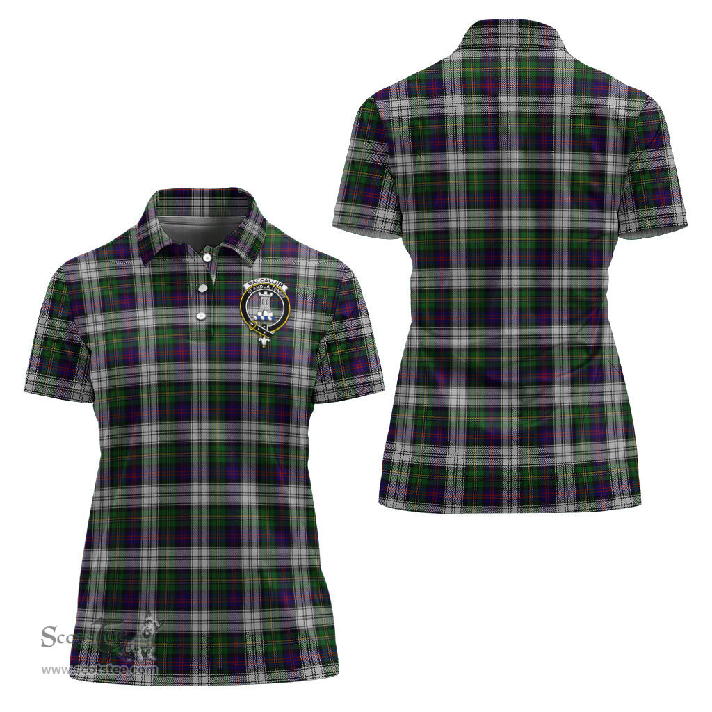 Scottish MacCallum Dress Clan Tartan Polo Shirt with Family Crest For Women, Women's Scottish Polo Shirt Scottish Plaid Tartan Plaid - ScotsTee - scotstee.com
