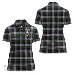 Scottish MacCallum Dress Clan Tartan Polo Shirt with Family Crest For Women, Women's Scottish Polo Shirt Scottish Plaid Tartan Plaid - ScotsTee - scotstee.com